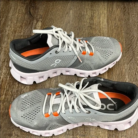 On Running Women's Athletic Shoes - Gray and Orange - Picture 7 of 8